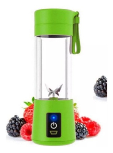 Liquidificador Mini Liquidificador Portátil Suco Vitamina Shake 380 mL verde com jarra de polipropileno 10V - 12V
