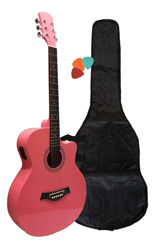 Guitarra Electroacústica Electrocriolla Acero Fk40m N + Cuo
