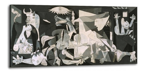 Cuadro Picasso Guernica 155x80 En Lienzo Canvas Artistico Algodón Con Bastidor Materiales De Calidad Estilo Galeria