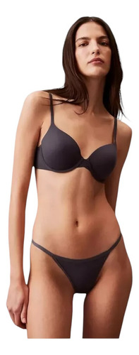 Pantie Calvin Klein String Bikini Gris De Mujer - Original
