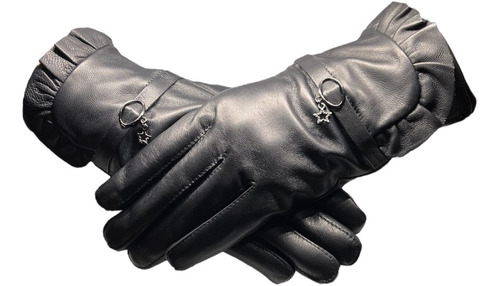 Guantes Invierno De Mujer Cuero Piel De Oveja Mod. Star