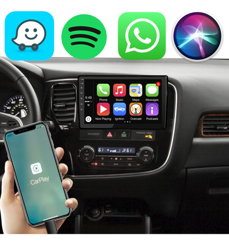 Kit Multimidia Carplay Outlander 2014 A 2022 9 Pol Gps