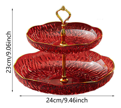 Plaza De Frutas De Cupcake Stand Decorative 2 Niveles Rojo