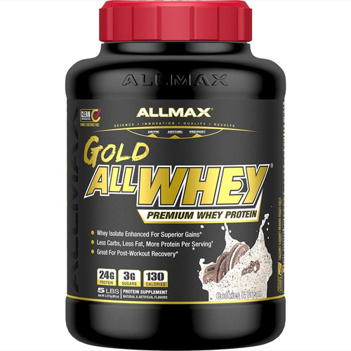 Proteina Allmax Whey Gold 5 Lbs Todos Los Sabores Sabor Cookies and cream