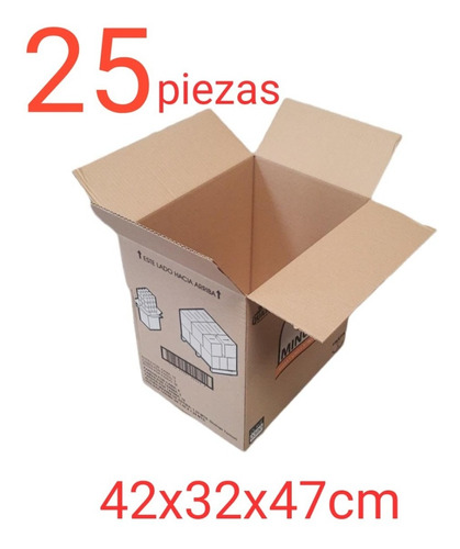 25pz Caja Cartón 42x32x47 Reciclada Embalaje Mudanza Y Mas  (Reacondicionado)