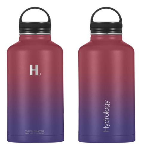 H2 Botella De Agua De Hidrología - 18 Oz, 22 Oz, 32 Oz, 40 O
