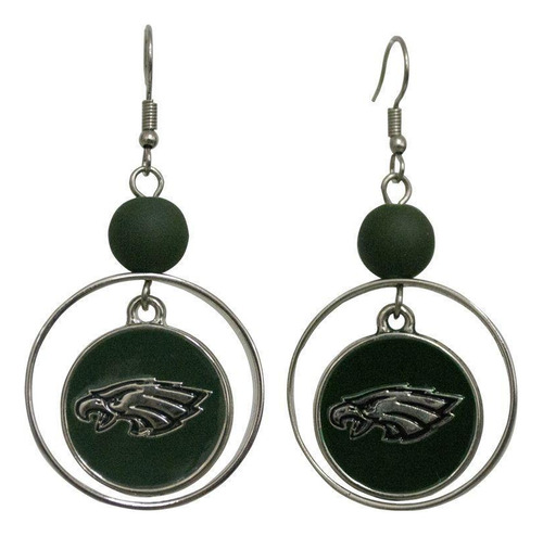 Brinco Philadelphia Eagles Nfl Argolas Com Pingente Metálico