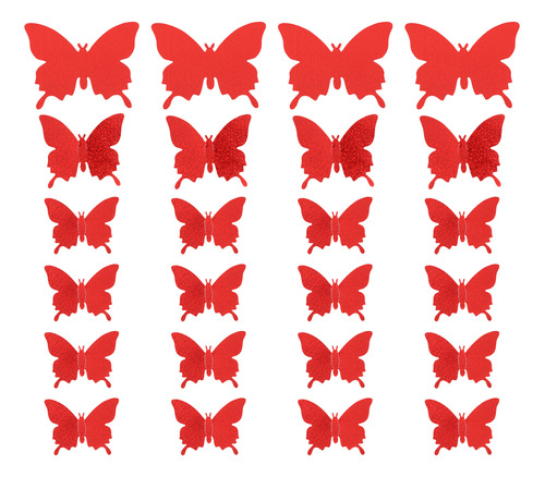 Calcomanía De Pared Decorativa Con Mariposas, Festiva, 24 Un