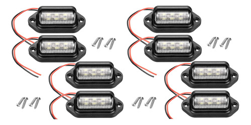 8 Unidades, 12 V, 6 Smd, Led, Placa De Matrícula Exterior