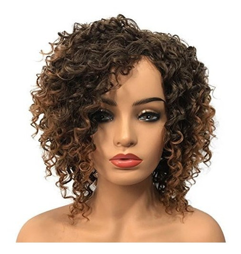 Peluca - Wiginway Women Wig Medium Curly Brown Wigs Syntheti