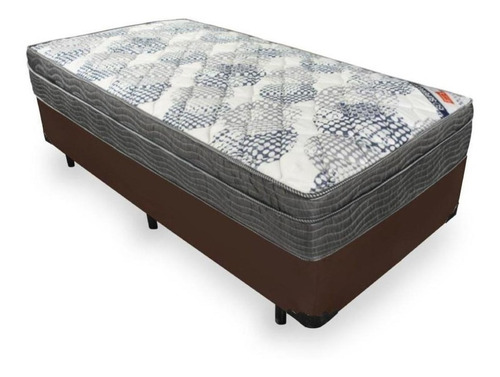 Cama box Box Baú Ortobom iso superpocket  Solteiro de 188cmx88cm marrom