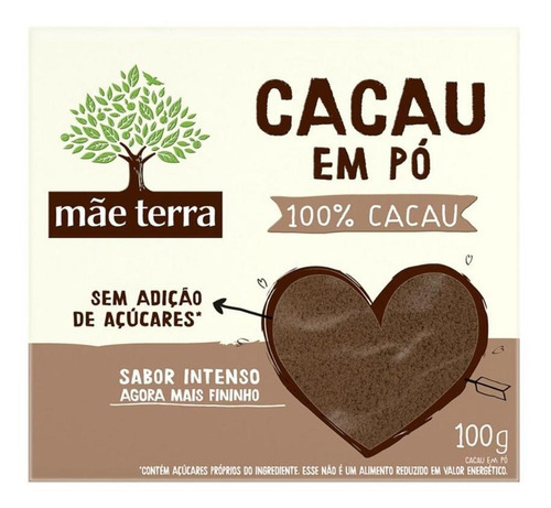 Cacau Em Pó Mãe Terra S/açúcar E S/lactose 100g