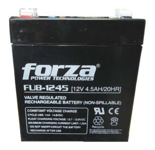 Bateria Forza Fub-1245 De 12v 4.5 Ah Ups Cercas Luces Alarma