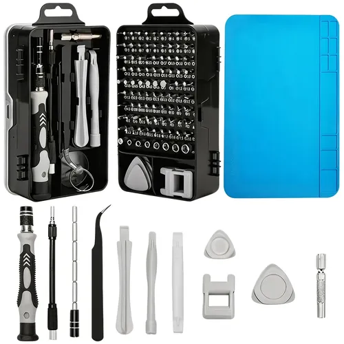 Kit Chave De Fenda Kit Ferramentas Celular Kit Chave De Precisao Manta Antiestatica Kit Chaves Celular Com 115 Pontas Para Reparo De Celular Notebook E Eletronicos Desmontagem Manutencao Precisa - R$ 48