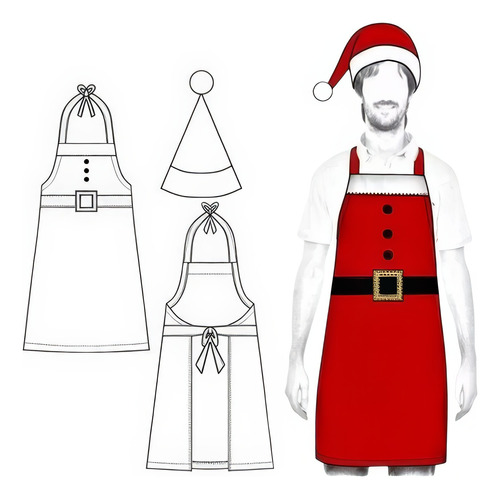 Moldería Textil Unicose -  Delantal  Cocina Navidad 1606