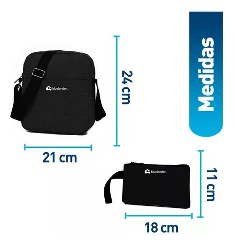 Mayoreo 15 Sets Mochila Para Laptop Con Mochila Cruzada Negro Liso