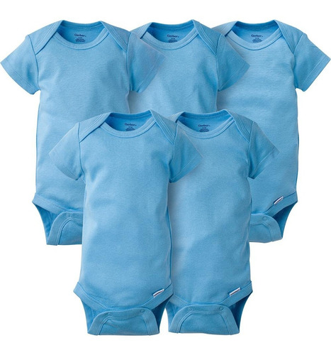 Set De Bodys Mameluco Azul Bebe Niño Gerber Importado