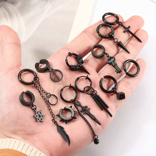 Vv 25 Aretes Falsos Piercing Hombre Imán Acero Inoxidable