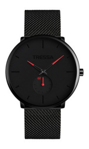 Reloj Tressa Hombre Todo Negro Malla Tejida Mod. Ink