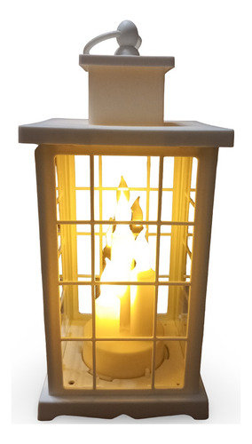 Candelabro Centro De Mesa Farol Con 3 Vela Luz Led 29cm