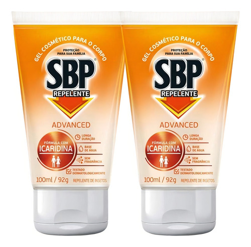 Kit Gel Repelente Insetos Sbp Advanced Sem Fragrância 100ml