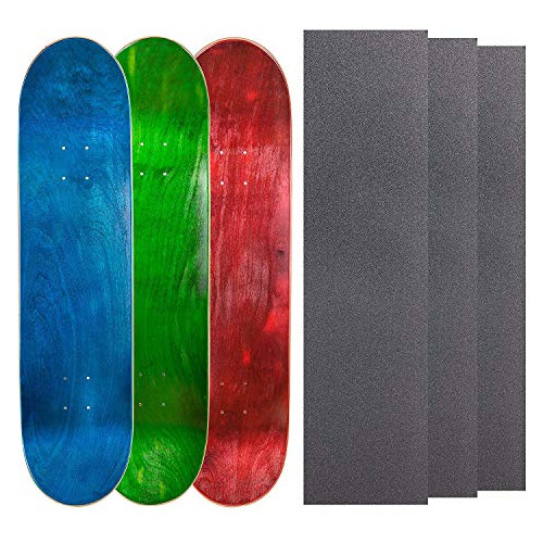 Cal 7 Blank Maple Skateboard Decks Con Grip Tape (blue, Verd