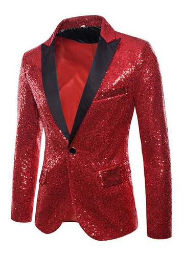 Blazer Brillante Hombre Banquete Boda Fiesta Bar Discoteca