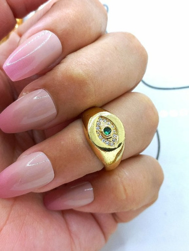 Anillo Ajustable Dorado De Ojo