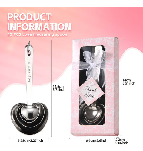 Cucharas Medidoras En Forma De Corazón De Acero Inoxidable E