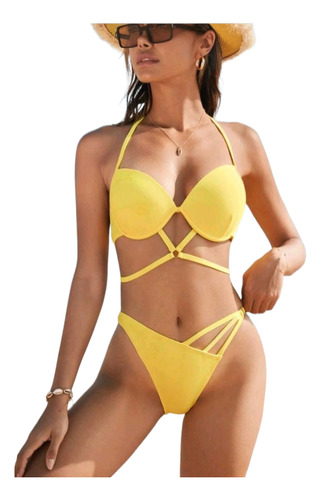 Shein Bañador Bikini Amarillo