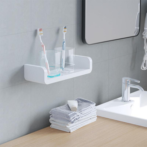 Imagen 4 de 12 de 2x Estantes De Pared Flotantes Blancos En Forma De U Para
