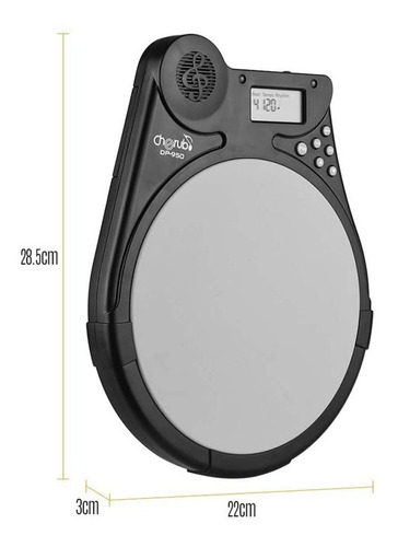 Imagen 6 de 9 de Pad De Practica Bateria Con Metronomo Cherub Dp950