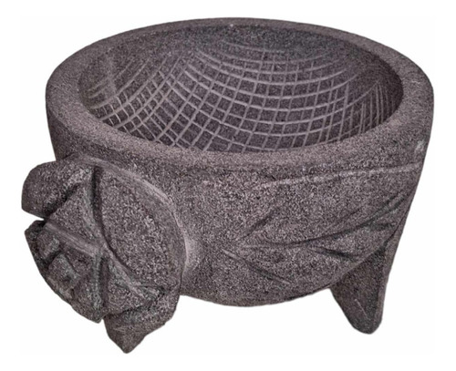 Molcajete 17cm Decorado Artesanal Autentico + Mano 