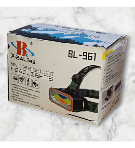 Linterna De Cabeza Luz Multicolor Portable Recargable Multicolor Negro