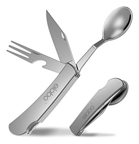 Utensilios Camping 3 En 1 - Cuchara, Tenedor Y Cuchillo -