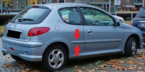 Peugeot 206 1998/07 Bagueta Guardabarros Trasero Derecho P/p