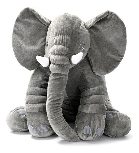 Almohada Elefante Gris Peluche Grande 60cm