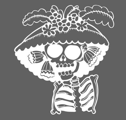 Calcacomanía Dia De Muertos Catrina Sticker Para Auto Casa