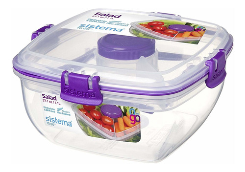 4/pack Sistema Klip It Ensalada To Go Contenedor Congelador 