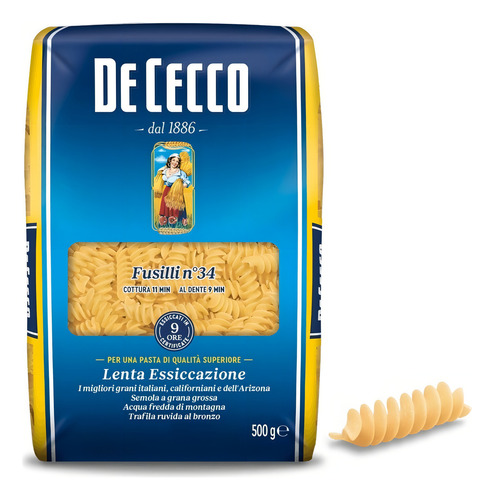 Fideos De Cecco Fusilli N° 34 500 Gr. Italia
