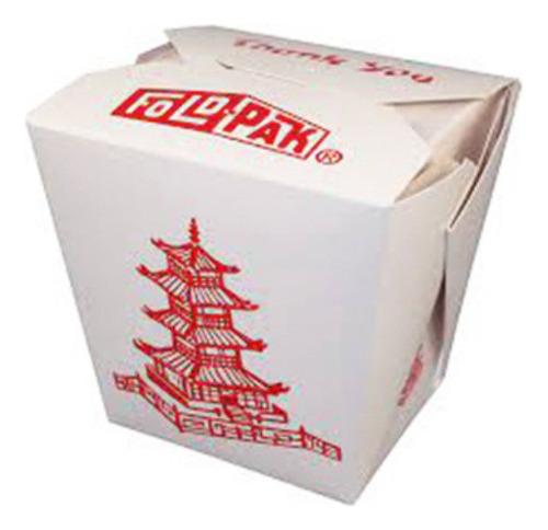 Caja Papel P/llevar(comida China) 32oz Fold Pak Pagoda C/25 Pagoda