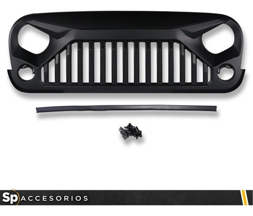 Imagen 6 de 9 de Parrilla Enojada Led Jk Jeep Wrangler 2007-2018 Nueva Angry