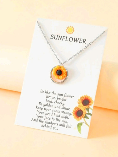 Collar Minimalista Elegante Con Girasol. Aesthetic, Boho