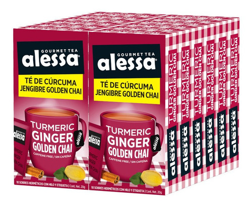 Té Gourmet Alessa Turmeric Ginger G Chai 12 Pack 120 Sobres