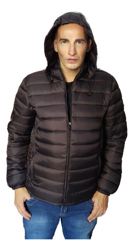 Campera Unisex Inflada Puffer Inflable Negra Súper Abrigada