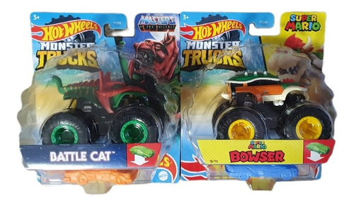 Hot Wheels Monster Trucks Battle Cat + Bowser Factura Nuevo