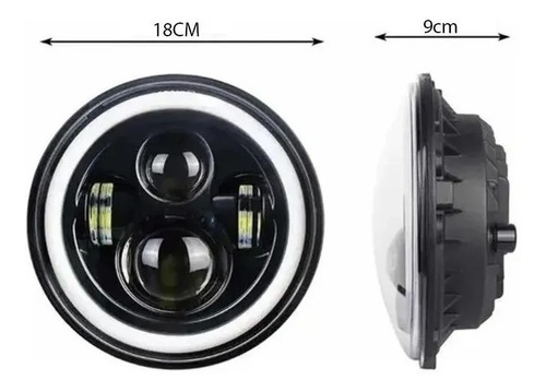 Imagen 4 de 9 de Kit Opticas Universal 7 H4 Ojo De Angel Lupa Drl Y Led