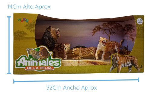 Juguete Animales De La Selva Familia Tigre León Guepardo X4