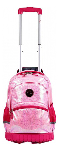 Mochila Elf Con Carro Base De Goma Arco Iris Diseño De La Tela Brillos