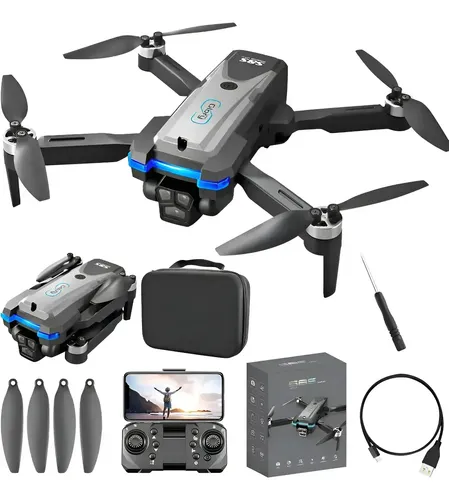 Drone S8s Pro Max Motor Brushless Camera 4k 2 Baterias Cinza